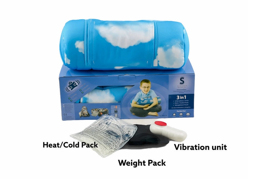 Senseez CLOUDS Vibrating Bolster Cushion With Weighted Pack and Hot/Cold Pack