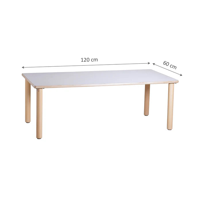 Rectangular Birch Ply Laminated Table with Timber Legs 120cmL x 60cmW x 46cmH