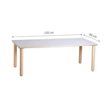 Rectangular Birch Ply Laminated Table with Timber Legs 120cmL x 60cmW x 46cmH