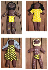 Aboriginal 45cmH Fabric Dolls Set of 4