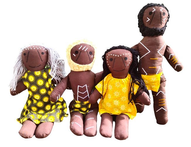 Aboriginal 45cmH Fabric Dolls Set of 4