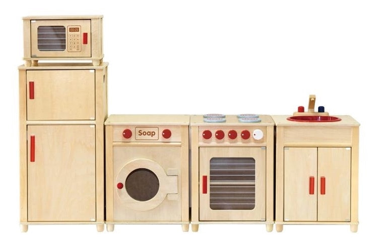 Natural Sink, Stove, Refrigerator, Microwave and Washing Machine Set