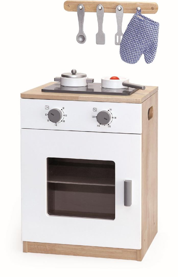 Solid Timber Stove and Oven White Series With Rack, Utensils and Cookware