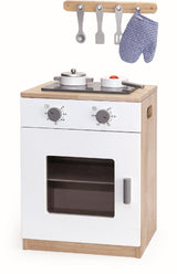 Solid Timber Stove and Oven White Series With Rack, Utensils and Cookware