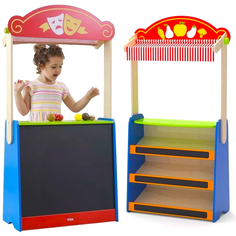 2-in-1 Puppet Theatre and Market Stand