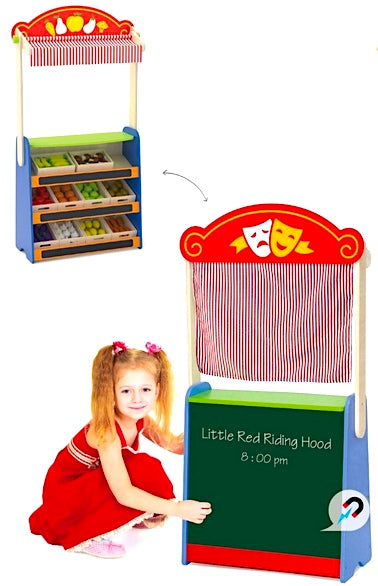 2-in-1 Puppet Theatre and Market Stand