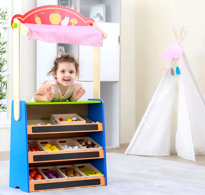 2-in-1 Puppet Theatre and Market Stand