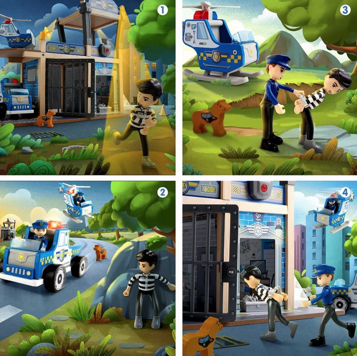 Two Storey Police Station With Accessories
