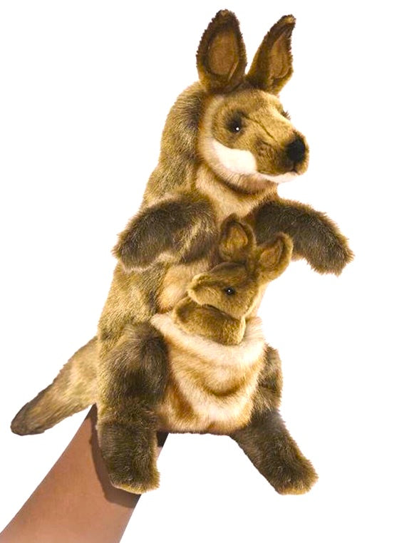 Kangaroo and Joey Full Body Puppet 29cm