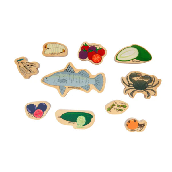 Australian Bush Tucker Wooden Playset – 10 Piece Set