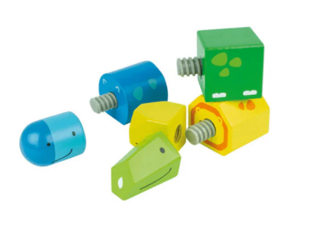 Animal Nut Bolt and Blocks 6pcs