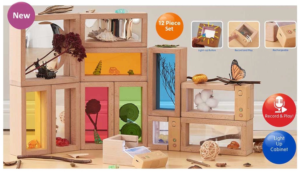 Record and Talk Discovery Light-Up Blocks – 12 Piece Sensory STEM Set