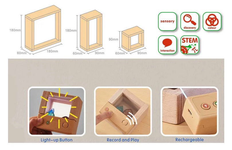 Record and Talk Discovery Light-Up Blocks – 12 Piece Sensory STEM Set
