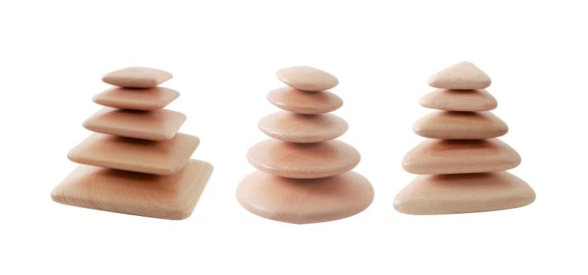 Large Wooden Pebble Stacker Set 15pcs