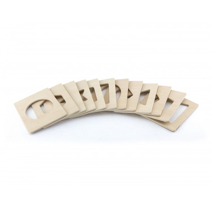 Magnetic Wooden Drawing Stencils in Drawstring Bag 12pcs