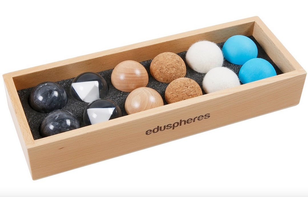Tactile Spheres Set in Wooden Box