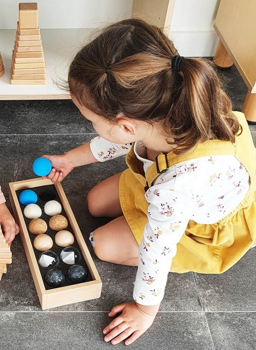 Tactile Spheres Set in Wooden Box