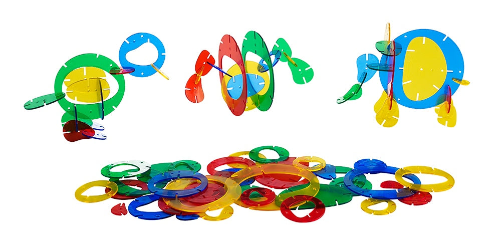 Interlocking Translucent Rainbow Orbs 108pcs