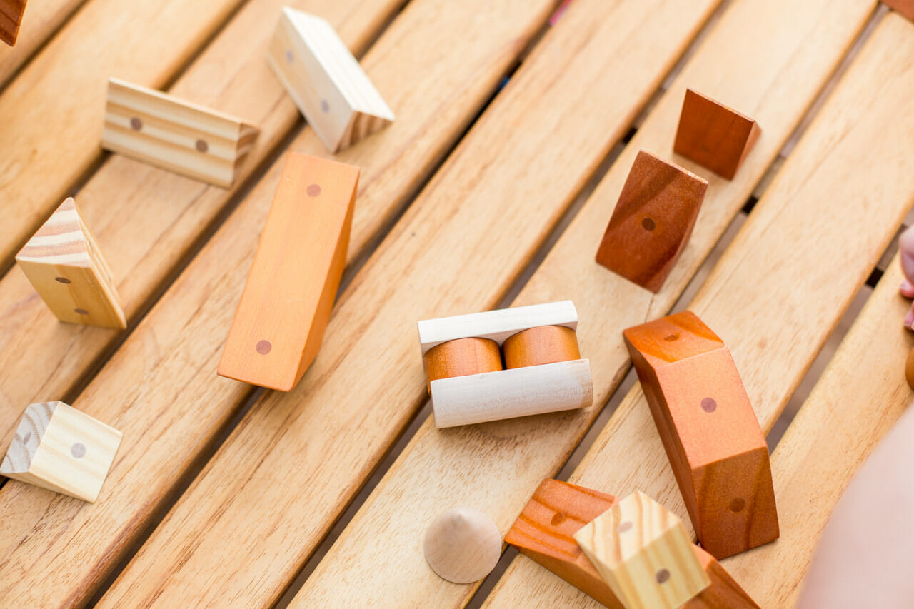 Wooden Magnetic Block Shapes Two Tone 30pcs