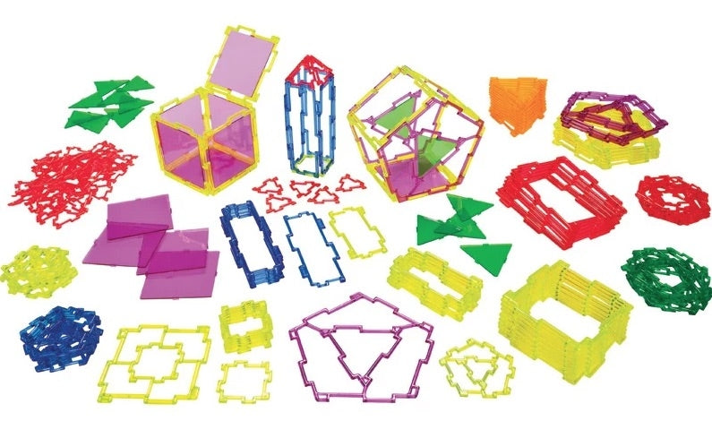 Geoshapes & Mini Geofix Set with Connectors – 224pcs for Classroom Learning