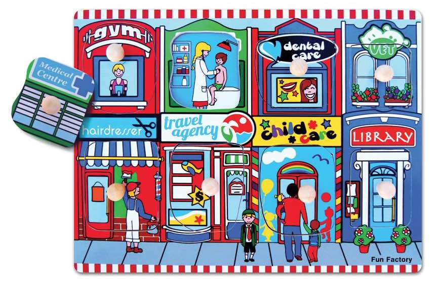 Services in Our Neighbourhood Knobbed Reveal Puzzle 8pcs