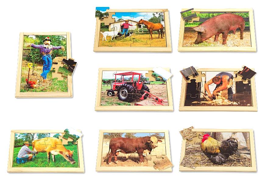 On the Farm Puzzles and Posters Set of 16