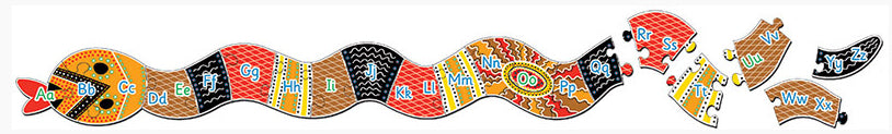Aboriginal Alphabet Serpent Floor Puzzle 20pcs