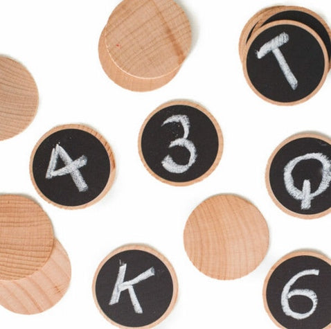 Create and Play Wooden Blackboard Discs 20pcs