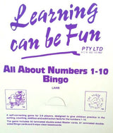 All About Numbers 1-10 Bingo