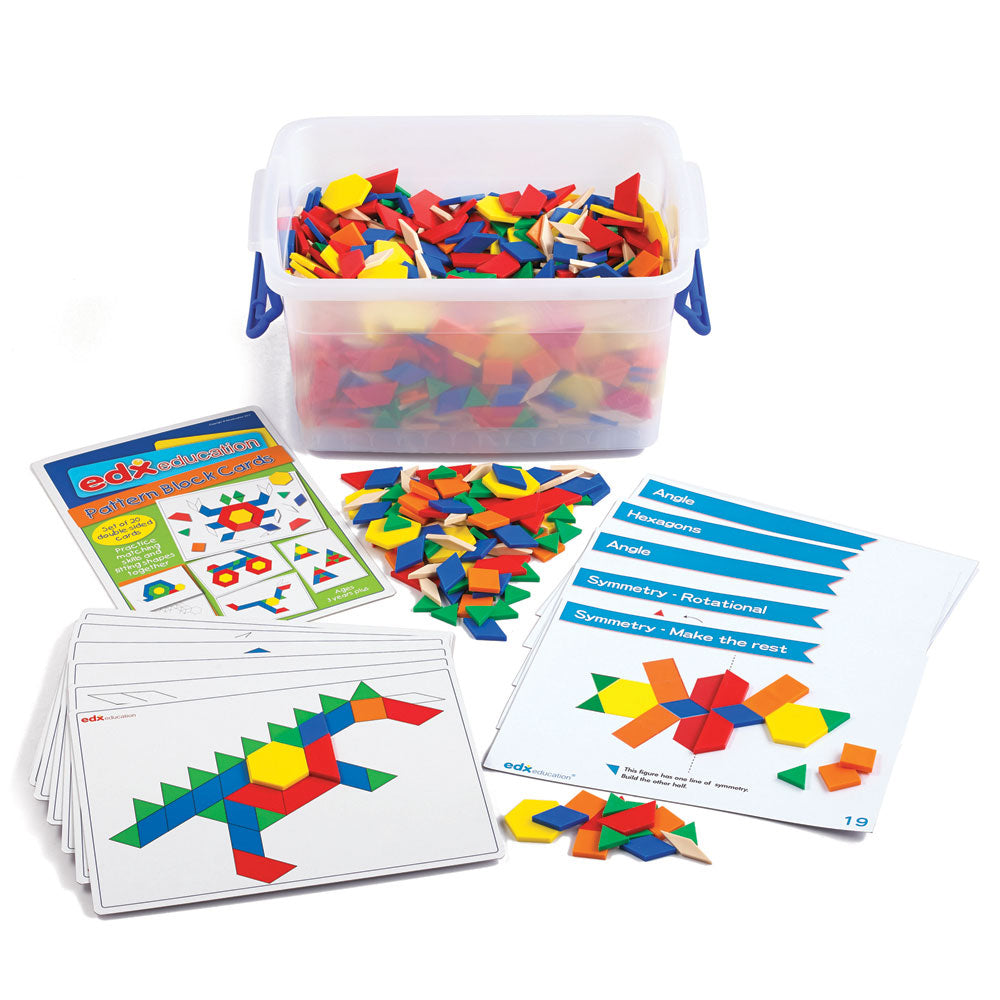 Pattern Blocks and Work Cards 1536pcs