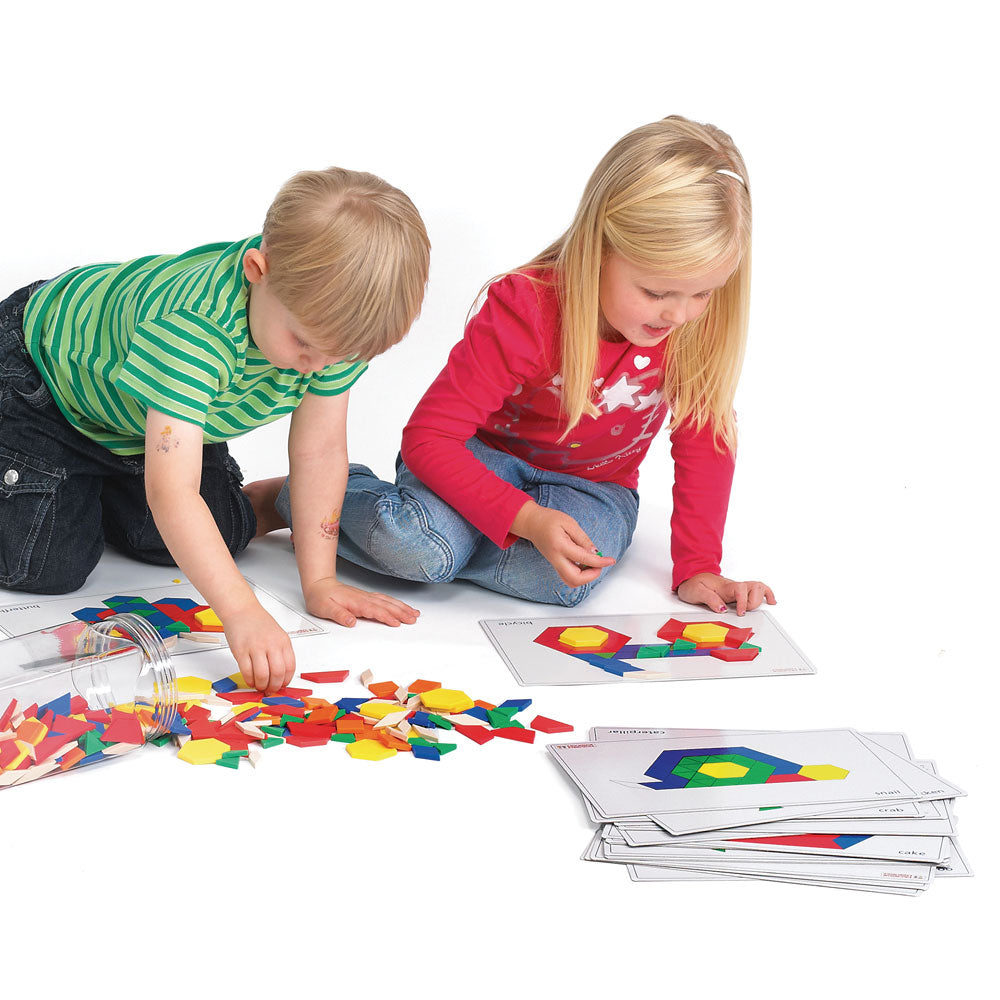 Pattern Blocks and Work Cards 1536pcs