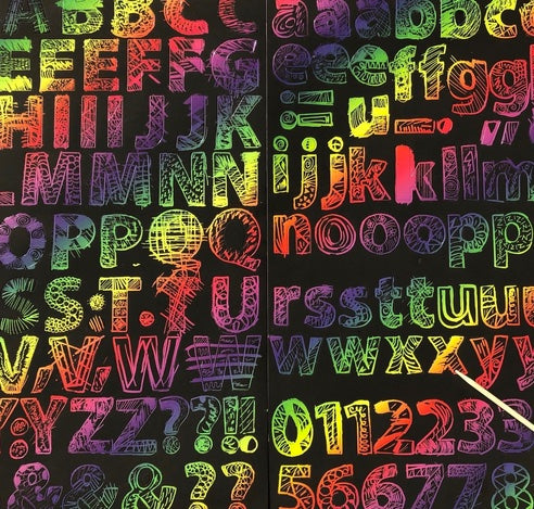 Scratch Art Adhesive Letters and Numbers 174pcs
