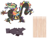 Scratch Art Dragons With Magnets 12pcs