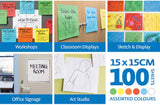 StuckUps Medium Sticky Notes Assorted 15cmx15cm 100pcs