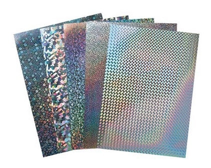 Metallic Defraction Paper Assorted Designs 10pcs