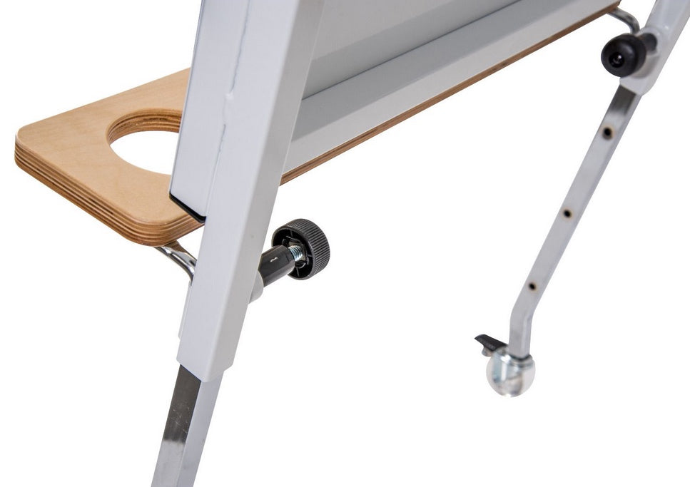 Adjustable Height Metal Double Sided Easel With Magnetic Whiteboards 60cmW x 60cmD x 72cm - 105cmH