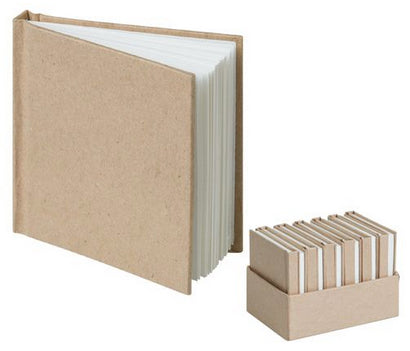 Kraft Mini Notebooks 7.5 x 7.5cm 12pcs