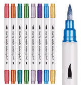 Dual Tip Metallic Markers Assorted 8pcs