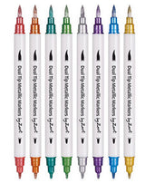 Dual Tip Metallic Markers Assorted 8pcs