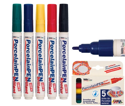 Porcelain Markers Assorted Colours 5pcs