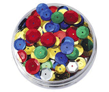 Sequins Round Embossed in Jar 50g