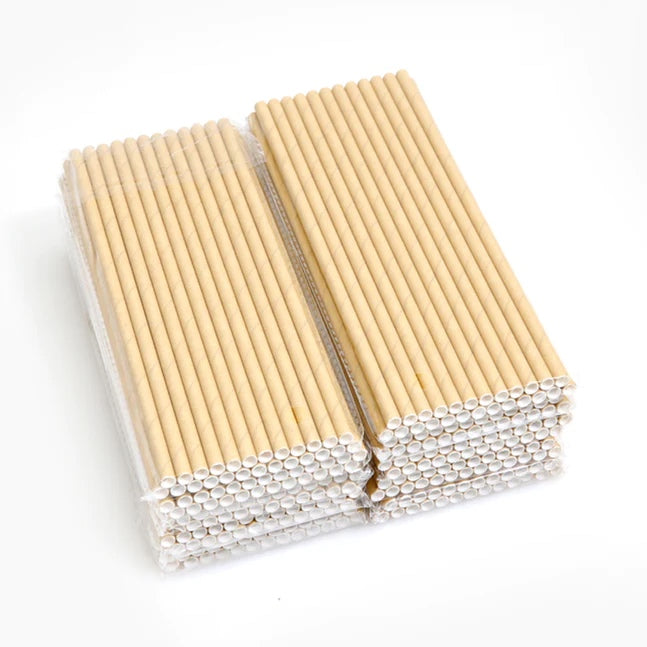 Kraft Brown Paper Straws 250pcs