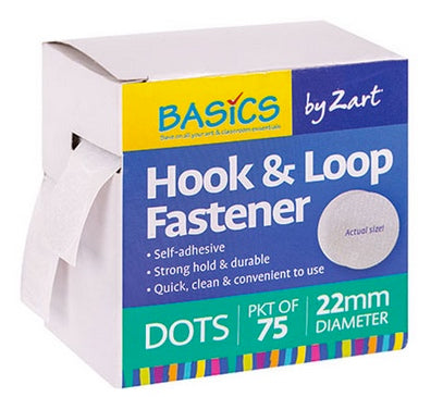 Adhesive Hook and Loop Fastener Dots 75pcs