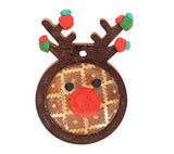 Wooden Reindeer Pendants with Cabochon 10pcs