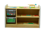 Soft Edges Toddler Solid Birch Shelving Unit 3 Spaces with 2 x 10.5l Tubs