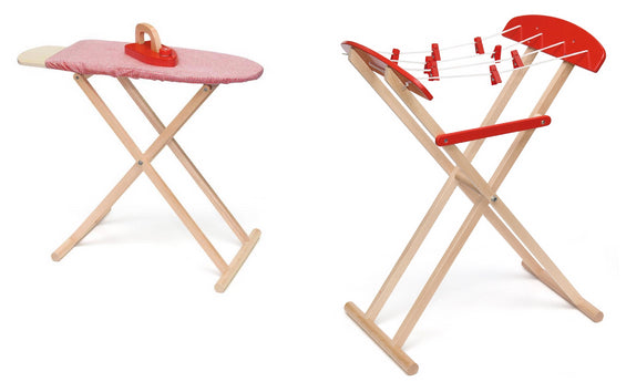 Air Dryer, Ironing Board & Iron Set – Wooden Role Play Toys