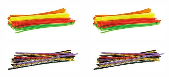 Chenille Stems Fluoro and Striped 400pcs