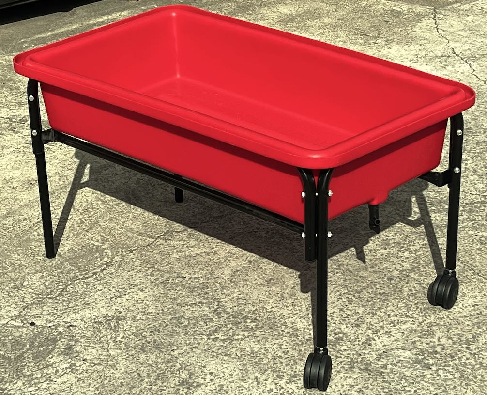 Gigantos Large Red Sand and Water Tray with Frame, Lid and Tap