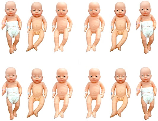 Twelve Newborn Dolls 41cm.. 6 White Boys and 6 White Girls