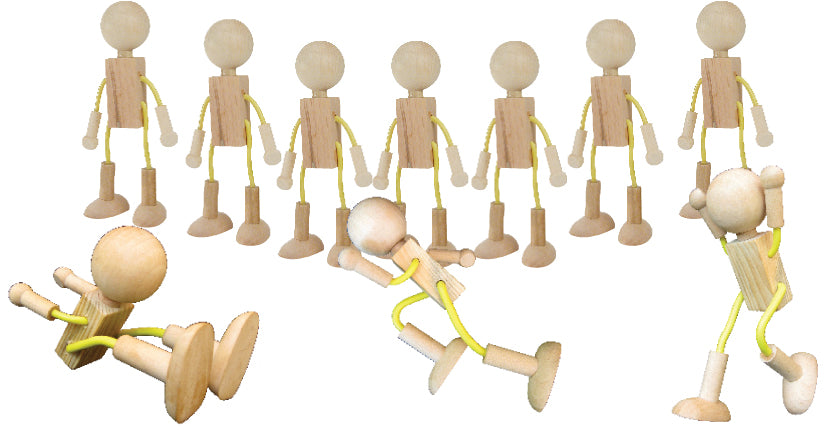 Wood and Wire Flexi People 14cmH 10pcs